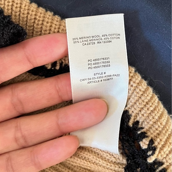 Aritzia Wilfred Merino Wool Tan Mock Neck Sweater S Neutral Capsule Knit - Picture 7 of 11